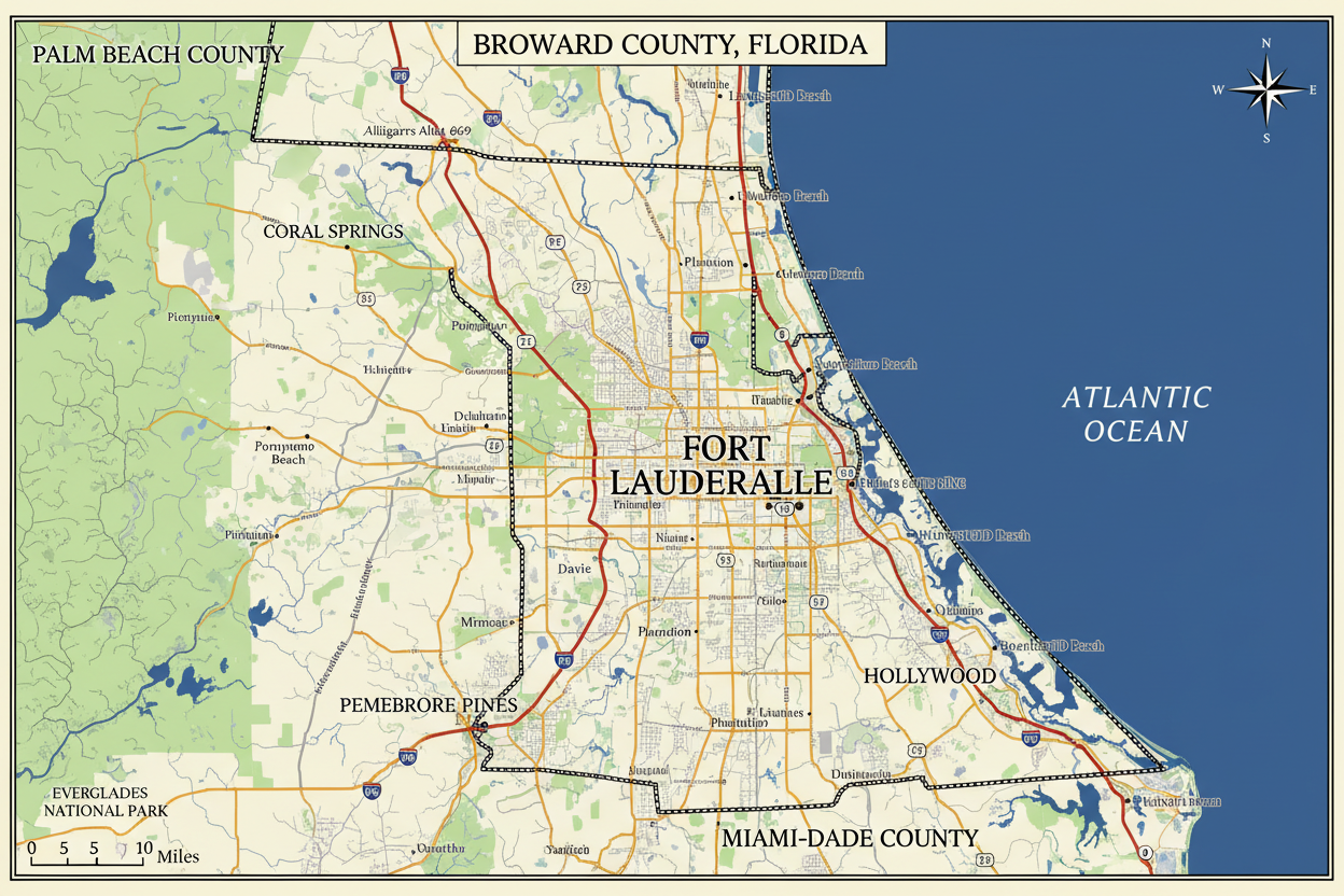 map of broward county florida